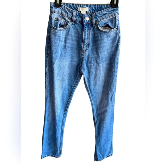 H&M High Rise Straight Leg Jeans Size 2 - Picture 1 of 5